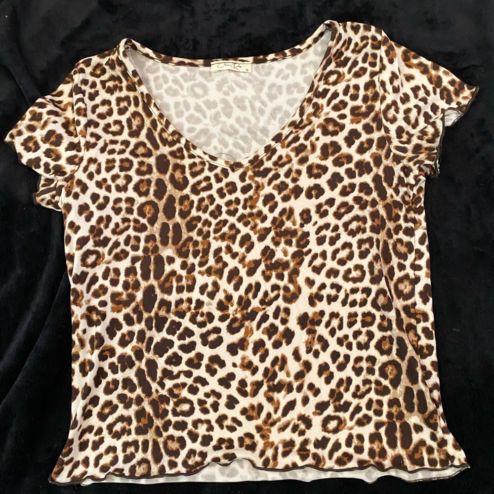 Olivia Rae Cheetah Short sleeve shirt.
